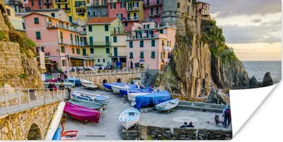 Produktbild von MuchoWow® Poster Sonnenuntergang über Manarola in Cinque Terre 40x20 cm - Poster für die Wand - Poster Schlafzimmer