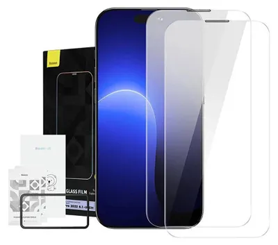 Produktbild von Baseus Crystal gehärtetes Glas mit Anti-Staub-Beschichtung 0,3 mm für iPhone 14 Pro (2 Stück)