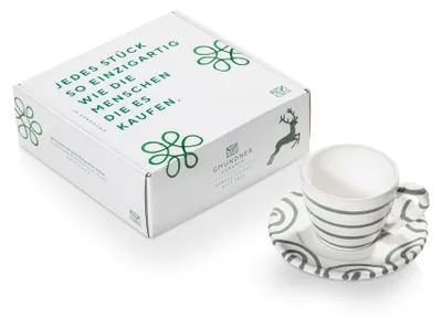 Obrázek produktu pro Gmundner Keramik Graugeflammt Espresso für Dich/2tlg.im Geschenkk.