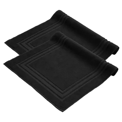 Produktbild von Komfortec Badvorleger, Frottee 100% Baumwolle, Schwarz, 50x70 cm, 600 g/m², Waschbar