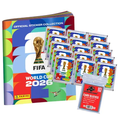 Produktbild von Fifa World Cup 2026 Sticker - WM Sammelsticker - 1 Album + 15 Tüten + 10 STRONCARD Sleeves