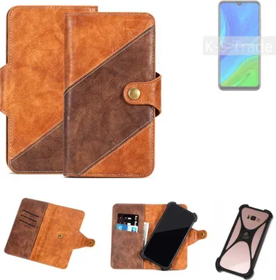 Produktbild von K-S-Trade Handyhülle Schutzhülle Bookstyle Case Wallet-Case kompatibel mit Huawei P Smart 2020 Cover Klapphülle Kantenschutz Smartphone dunkelbraun