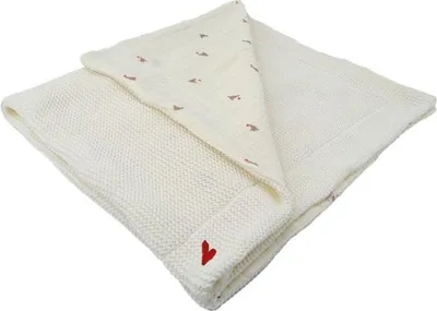 Zdjęcie produktu dla Kocyk dla Niemowlaka Domiva Maternity Love Dwustronny, 75 x 100 cm, Gruba Dzianina i Muślin
