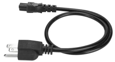 Zdjęcie produktu dla Przewód zasilający do laptopa o długości 0,6 m, wtyk męski NEMA 5–15P do gniazda żeńskiego IEC 320 C5, przeznaczony do 3-biegunowego zasilacza sieciowego do laptopa