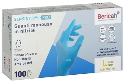 Immagine prodotto di Guanto Monouso Sensinitryl Pro In Nitrile Large 100 Pezzi