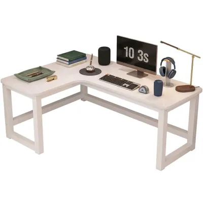 Obrázek produktu pro Rohový herní počítačový stůl, velký, moderní, bílý, ve stylu loft, 120 cm