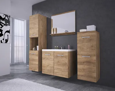 Produktbild von Badmöbel-Set "Malo" 5-teilig mit Waschbecken Farbe wählbar