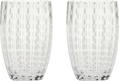Produktbild von Zafferano Perle Transparentes Glas - mundgeblasenes farbiges Glas, 32 cl, handgefertigt - Set mit 2 handgefertigten Bechern für Wasser oder Cocktails