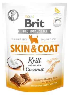 Image de BRIT Functional Snack Skin&Coat Krill - Friandise pour chiens - 150 g