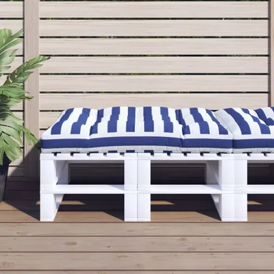 Produktbild von Möbel Palettenkissen Blau Weiß Gestreift 120x80x12 cm Stoff - Gartenmöbelauflagen 360528