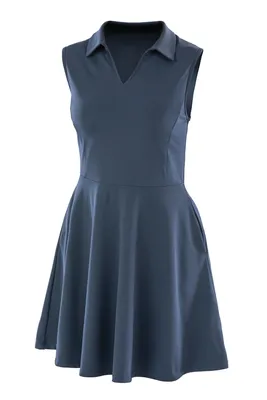Produktbild von Sportkleid ärmellos mit klassischem Kragen, hoher Dehnbarkeit und Seitentaschen für Tennis