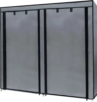 Produktbild von Intirilife Faltschrank 116,5x30x114 cm in ASCH GRAU - Mit Reißverschluss Stoffschrank Kleiderschrank Schuhregal Sideboard mit 12 Ablagefächern - Camping Steckschrank Textil Garderobe