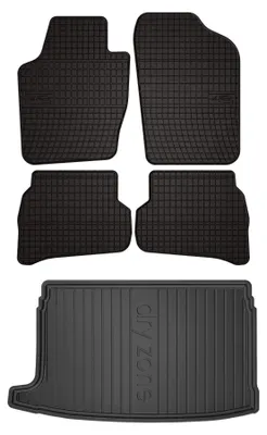 Obrázek produktu pro Gumové autokoberce SolidPRO + vana kufru DryZone pro: Volkswagen Polo V 2009-2017 hatchback 5 ks