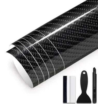 Obrázok produktu pre 6D Karbónová fólia na auto, bezbublinová, 50 cm x 150 cm, čierna, s príslušenstvom