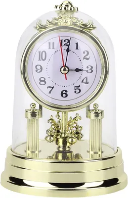 Produktbild von Europäische Retro-Kaminuhr 11 x 17 cm – geräuschlos – goldfarben – Wohnzimmer-/Schlafzimmer-/Wohndekoration
