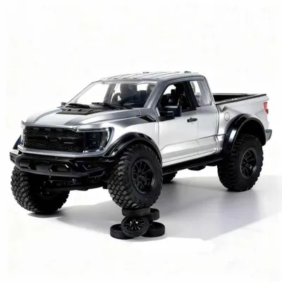 Produktbild von Hstar R12-01Q F150 RTR 1:12 4WD Rock Crawler RC Auto 15km/h 2.4G Fernsteuerung LED Licht Metall Antrieb Offroad Geländewagen, Silber