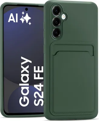Produktbild von Handyhülle für Samsung Galaxy S24 FE Hülle Silikon Schutzhülle mit Kartenfach Slim Wallet Case, Grün