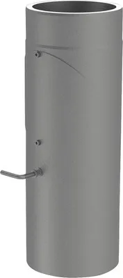 Produktbild von Jeremias Iso-Line Längenelement mit 15 mm Isolierung 500 mm mit Tür und Drosselklappe Ø150 mm grau