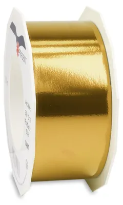 Geschenkband 40 mm x 25 m, Gold, metallic, gestreift