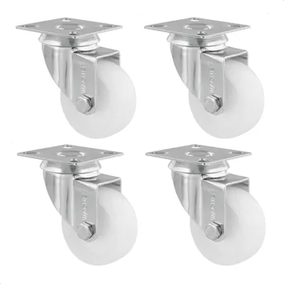 Produktbild von WAGNER Lenkrolle 4tlg. - Ø 50 mm, Stahl verzinkt, weiß, Anschraubplatte, Tragkraft 50 kg - 02125000