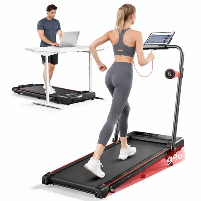 Produktbild von Toputure TP4 Laufband, Walking Pad Laufband mit Neigung, 4 in 1 Laufband für Zuhause, 1-12km/h Klappbar Laufband, Fernbedienung und App,Geräuscharm