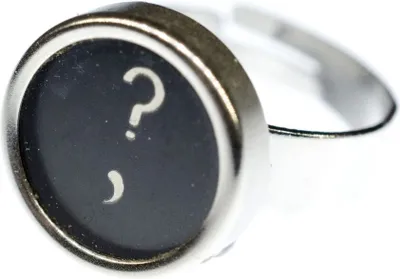 Produktbild von Ring Taste ? Schreibmaschinentaste Miniblings Vintage Taste Upcycling schwarz