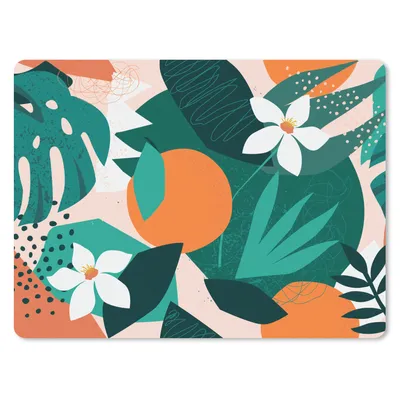 Produktbild von MuchoWow® Mauspad Mousepad Blumen - Obst - Dschungel 23x19 cm - Mousepads - Maus Mat - Pad - Mausunterlage - Schreibtischunterlage - Mauspad