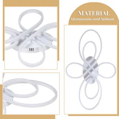 Produktbild von ZMH Deckenlampe LED Deckenleuchte Dimmbar Wohnzimmerlampe 78W Schlafzimmerlampe Weiß mit Fernbedienung Deckenbeleuchtung Groß für Esszimmer Büro Küche