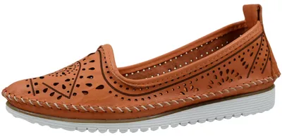 Produktbild von Andrea Conti Damen Leder Slipper sommerlich florale Cutouts 0021712, Größe:40 EU, Farbe:Orange