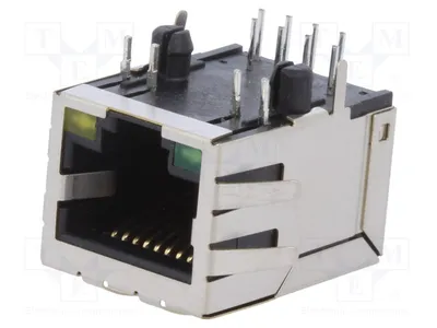 Image de 1 x Connecteur : 8P8C, Catégorie : 5e, RJ45, 8 broches, blindé, montage traversant, référence : RJJS-88-1405-EJH-063 R