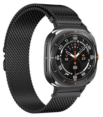 Produktbild von By Qubix Milanaise-Armband mit Parachute-Verschluss - Schwarz - passend für Samsung Galaxy Watch 8 - 40 mm / 44 mm