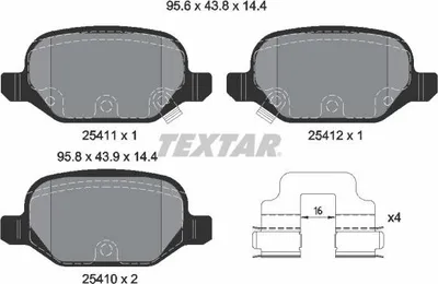 Produktbild von TEXTAR Bremsbeläge Satz Hinten für FIAT 500 (312) 2541101