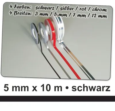 Produktbild von Hermann Schütz Auto Zierstreifen Deco-Stripe schwarz 5mm x 10m