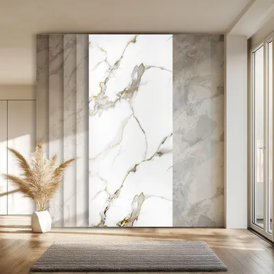 Produktbild von HEXIM Marmorplatten Optik 4 Stück 280x122 cm SPC Kunststoff Innen & Außenbereich Granit Steinoptik - Duschrückwand Küchenrückwand Spritzschutz Dekorplatte innen und außen (13,66 m² 8038A) A-Serie