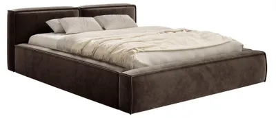 Obrázek produktu pro Selsey Tilves Slim - Čalouněná postel 200x200 s roštem, velur, hnědá