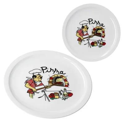 Produktbild von 2er Set Mario Pizzateller Ø33,5cm 2 Pers. XXL-Teller Pizza Bäcker große Platte