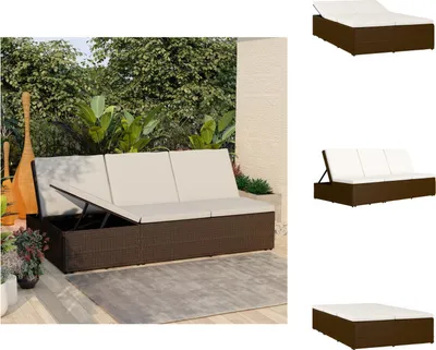 Produktbild von vidaXL Sonnenliege mit Auflage Poly Rattan Braun -  Gartenbetten