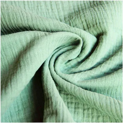 50x130cm Musselin Stoff uni Oeko-Tex zertifiziert Meterware Mulltuch Baumwolle seegruen
