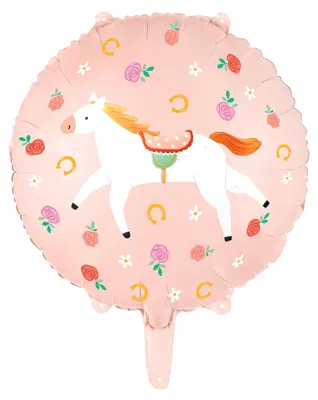 Produktbild von Folienballon Pferd Motiv 35cm Zartrosa Pastell