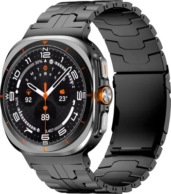 Produktbild von Für Samsung Galaxy Watch Ultra 47mm Three Bead Titanlegierung Ersatz Smart Watch Arm Band Schwarz