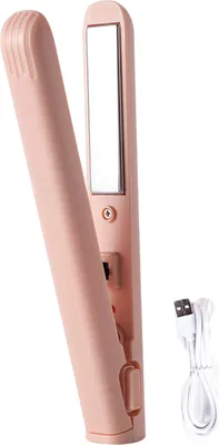 Produktbild von Tragbarer USB-Haarglätter, schnelles Aufheizen, elektrischer Lockenstab, glattes, lockiges Haar, Pony, Mini-Lockenstab, Reise-Haarstyling-Tool für Frauen