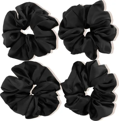 Image de Lolalet chouchous en soie Scrunchies satin femme Set 4 couleurs