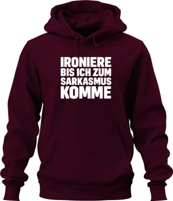 Obrázek produktu pro Ironise until I become sarcastic sarcastic cheeky gift uni mikina s kapucí, Burgundy, L