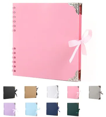 Scrapbook-Fotoalbum, 60 Seiten, 20,5 x 20,5 cm, rosa
