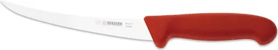 Produktbild von Giesser Messer Ausbeinmesser Fleischermesser rutschfest scharf Klinge gebogen - 17 cm, Stark, Rot