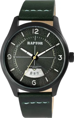 Produktbild von Raptor Herrenuhr "Falkor" mit Lederarmband, Datumsanzeige, 5 ATM