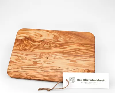 Produktbild von Frühstücksbrett aus Olivenholz; rechteckig, dünne Version, verleimt 30 x 20 x 1,4 cm
