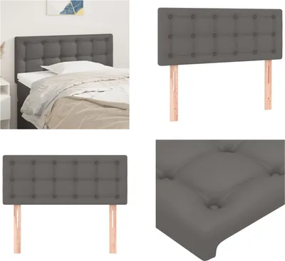 Produktbild von vidaXL Kopfteil Grau 100x5x78/88 cm Kunstleder - Kopfteil - Kopfteile - Bett-Kopfteil - Bettkopfteil