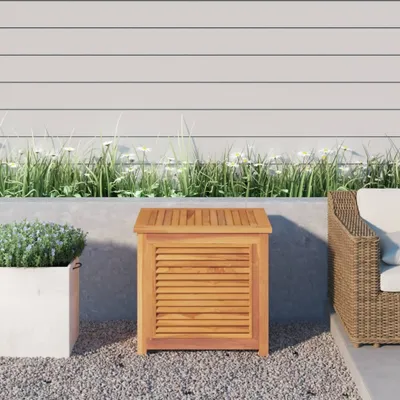 Zdjęcie produktu dla Skrzynia ogrodowa Living Store z torbą 60x50x58 cm z litego drewna tekowego