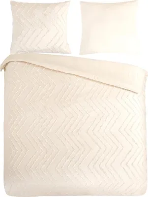 Produktbild von Pure Bettbezug "luxe zizag biezen/ borduursels" - Weiß - (200x200/220 cm) - Mikrofaser